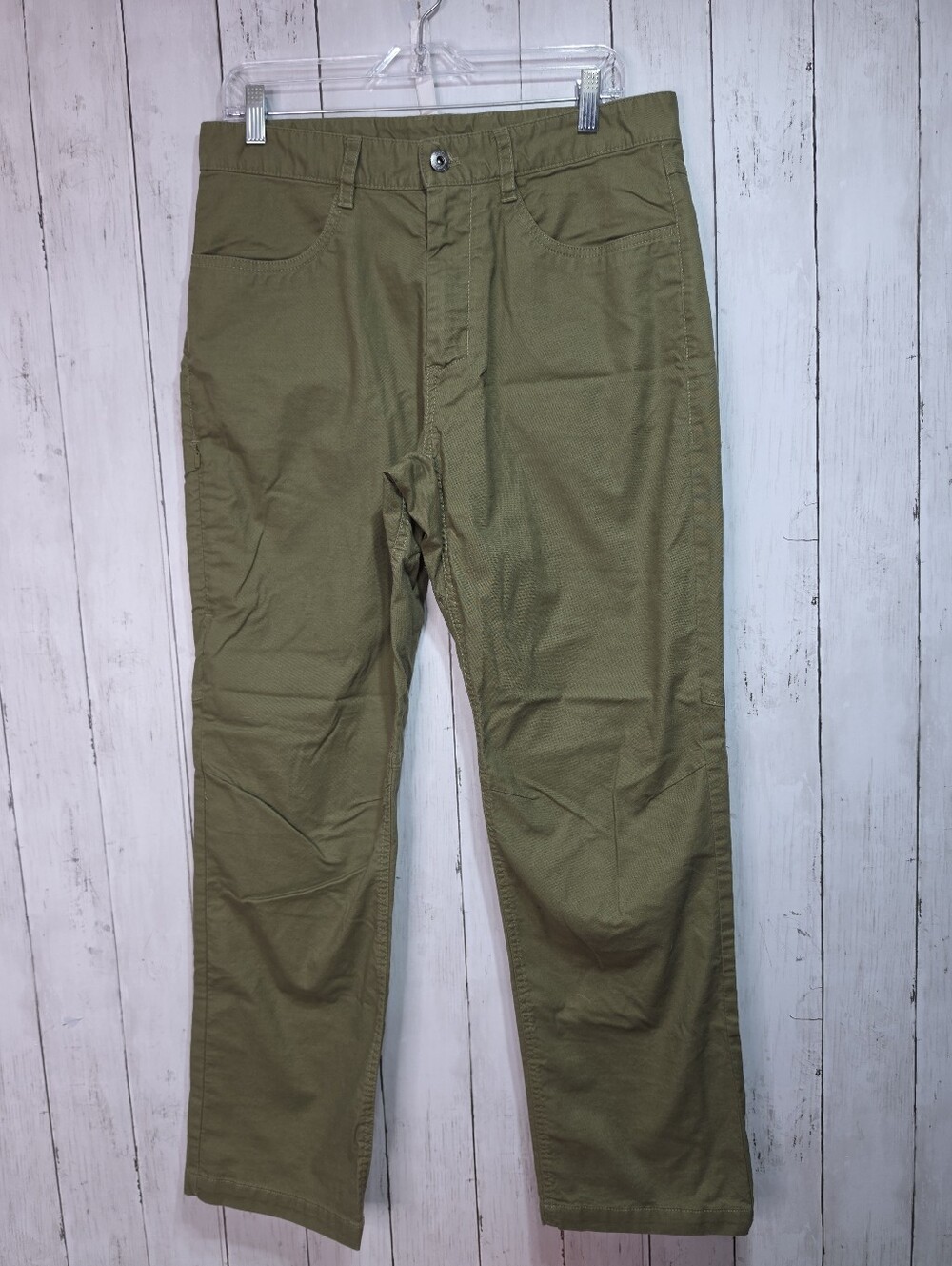 The North Face Mens Olive Green Relaxed Motion Pant Size 32 Short Cotton Stretch